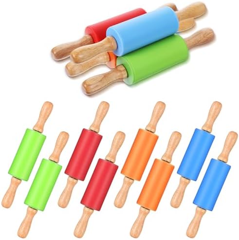 Mini Rolling Pin 12 Pcs 9 Inch Small Rolling Pins with Wooden Handle