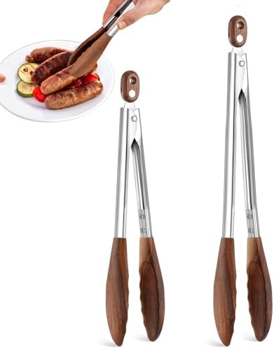 Wooden Tongs for Cooking and Serving, Set of 2