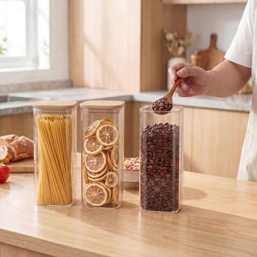SENTVEND 73 Oz Glass Jars - 3 Pack Food Storage Containers with Lids