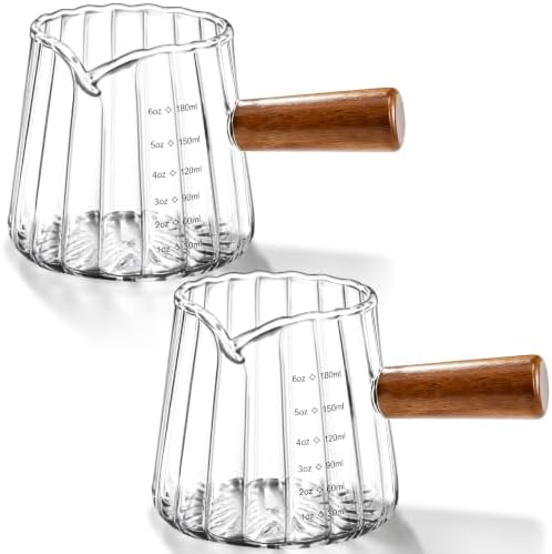 2Pcs 6oz Espresso Cups, V-Spout Espresso Shot Cups, Espresso