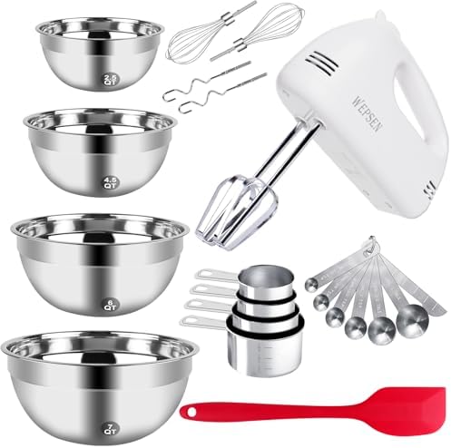 WEPSEN 5-Speed Electric Hand Mixer Set