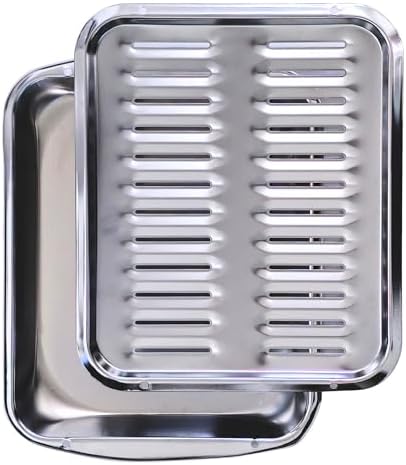 Broiler Pan for Oven 16.75” x 13” - Broiling Pan for Oven With Rack