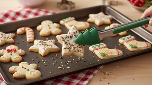 Christmas Silicone Spatulas & Tongs Set, 3-Piece