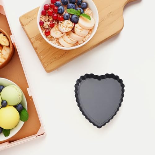 Alipis Mini Heart Tart Pan Bakeware Carbon Steel Nonstick 6pcs Set