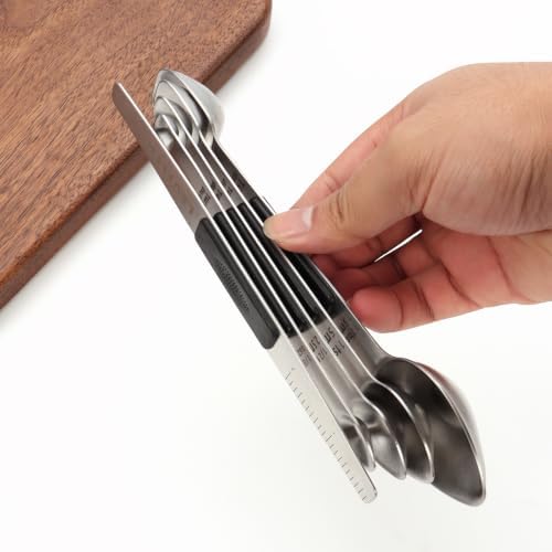 Magnetic Measuring Spoons,Stainless Steel Dual Sided Tablespoons,Extra