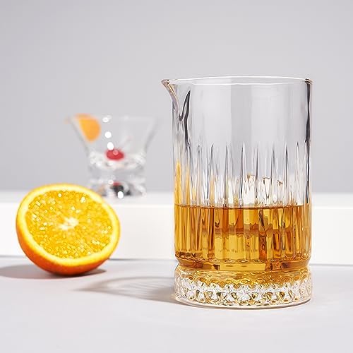 Viski Pedestal Crystal Cocktail Mixing Glass Perfect for Manhattan