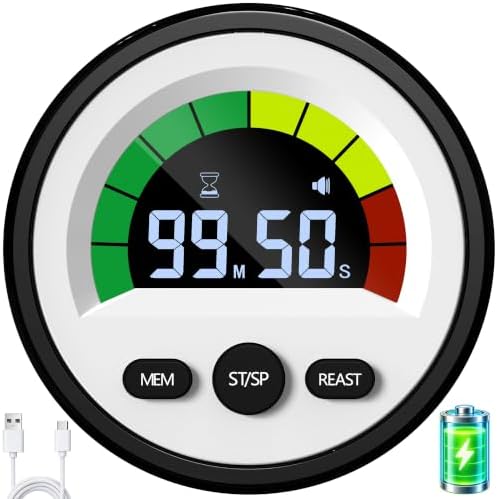 Digital Magnetic Kitchen Timer, Rechargeable, Loud Alarm