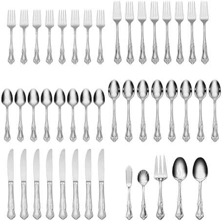 Oneida Azalea 45-Piece 18/0 Silverware Set for 8, Flatware