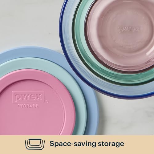 Pyrex Colors 3-Pack Medium Glass Food Storage Containers