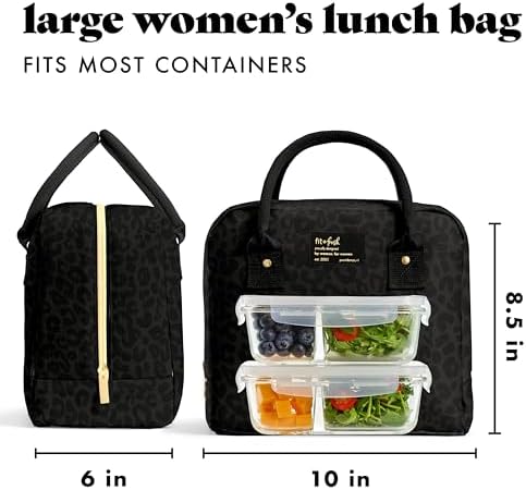 Fit & Fresh Bloomington Insulated Lunch Bag (Black Feline Fine)