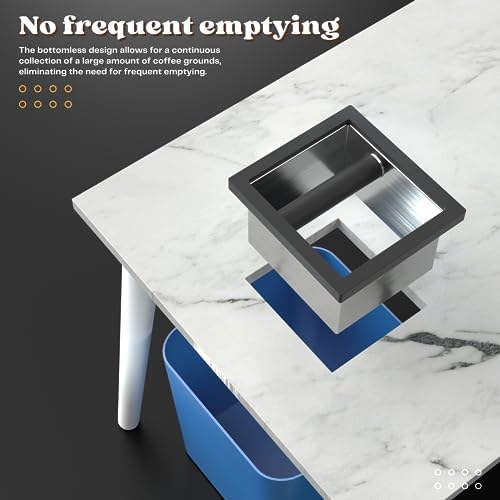 Bottomless Coffee Knock Box, Stainless Steel Espresso Knock Box Chute
