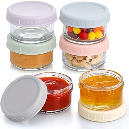 VITEVER [6 Pack] Salad Dressing Container To Go, 2.7 oz Glass Small