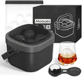 Mooues Clear Ice Ball Maker, 2 Inch Silicone Mold for Whiskey, 4