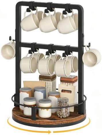 HOOBRO Coffee Bar Organizer, Coffee Pod Holder, Spins 360-Degrees