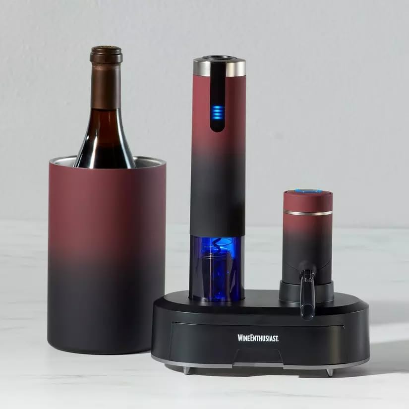 Wine Enthusiast Electric Blue Omega All-In-One Automatic Wine Opener &