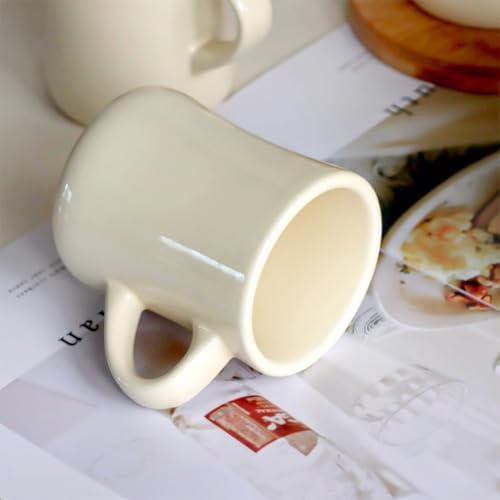 harebe Retro Coffee Cup Set of 4, 10 OZ Heavy Classic Ceramic Diner