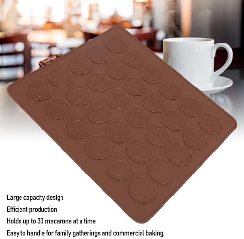 10 Sheets Silicone Macaron Mat, 30 Holes Non Stick Macaron Piping
