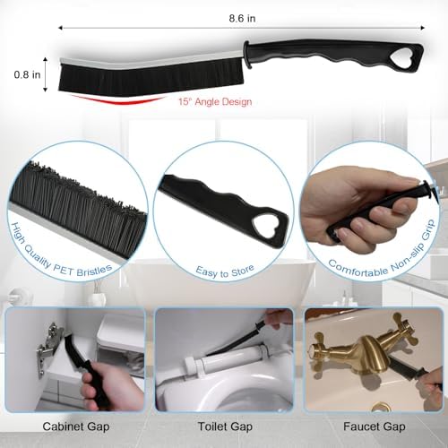 9 Pack Crevice Cleaning Brushes, Hard Bristle