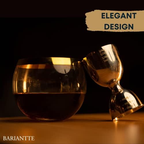 BARIANTTE Silver Bell Double Jigger - Premium Cocktail Measure, 2 oz &