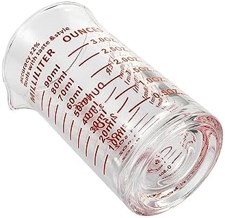 Ackers 3oz/90ml Glass Measuring Cup – Shot Glass with Double