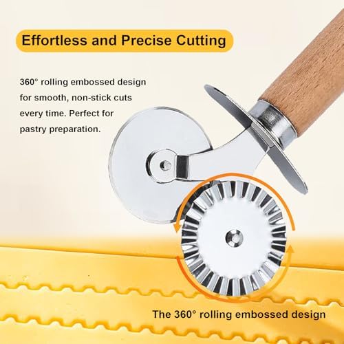 Pastry Double Cutter Wheel,2 Pack Pasta Cutter Wheel,Dual-Head Baking