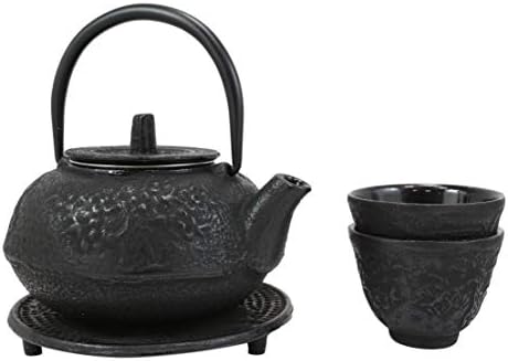 Ebros Gift Japanese Evergreen Bamboo Traditional Heavy Cast Iron Tea