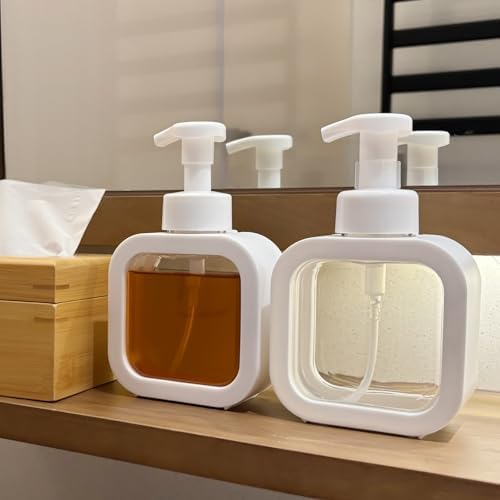 Foaming Soap Dispenser, 2 Pack 300ml (10oz) Plastic Refillable Foaming