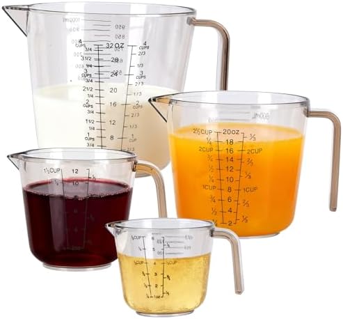 4 Cup Measuring Cups Sets,4 Sizes 150/300/600/1000ML,Liquid Measuring