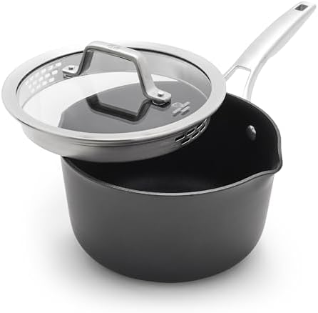 Calphalon Premier Hard-Anodized Nonstick Sauce Pan with Lid, 3.5 Quart