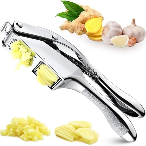 2-in-1 Stainless Steel Garlic Press and Slicer