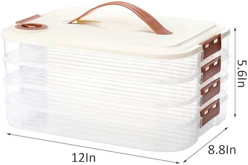 WUWEOT 4-layer Food Storage Container, Refrigerator Organizer Bin
