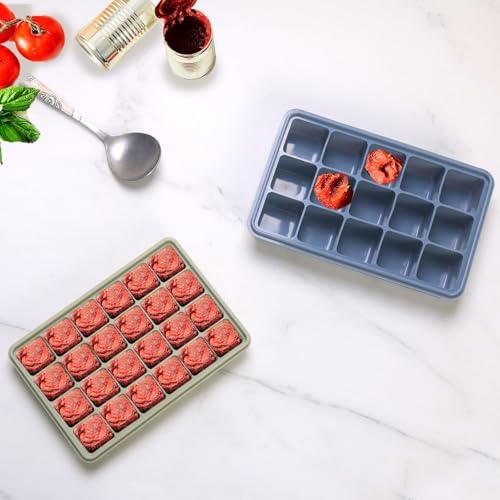 Silicone Freezer Molds Gift Set with 1 Tbsp,2 Tbsp, 1/2, 1, and 2 Cup