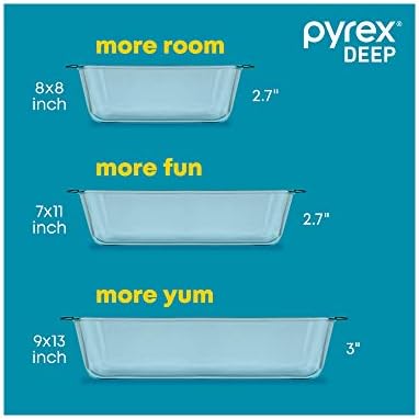 Pyrex 3-Pack Glass Baking Dish Set, 9"x13"