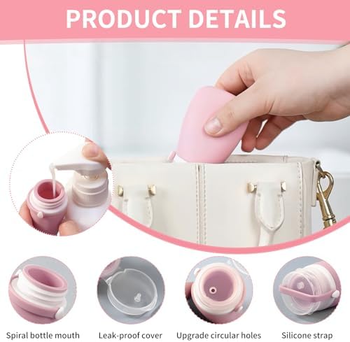 4 Pack 1oz Silicone Travel Bottles Leak Proof Squeeze Bottles For