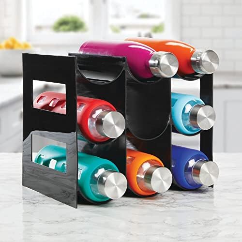 mDesign Plastic Water Bottle Organization/Wine Rack Storage Organizer