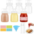 6 Pack Condiment Squeeze Bottles, Portable Sauce Bottles