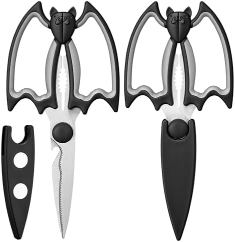 OMDAR Bat Kitchen Scissors 2 Pack - Halloween Gifts Goth Cute Kitchen