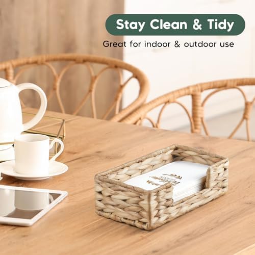 Water Hyacinth Guest Towel Holder Tray for Bathroom