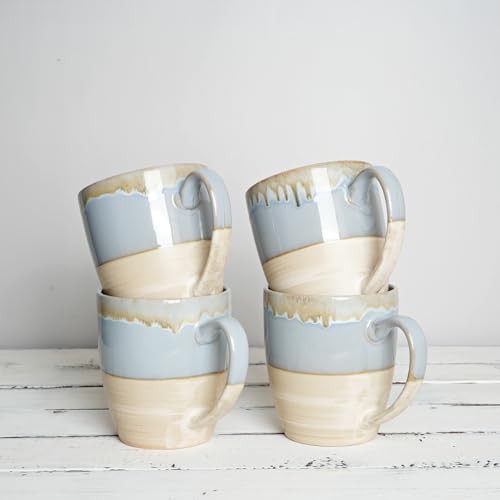 Bosmarlin Ceramic Coffee Mug Set of 4, 16 Oz, 5 Colors to Choose, Tea