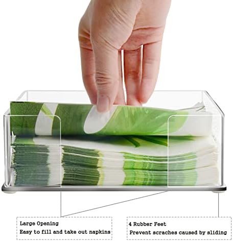 Square Acrylic Napkin Holder for Table, Clear