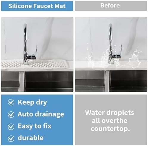 Silicone Faucet Splash Guard Cream White/Beige Kitchen Dish Drying