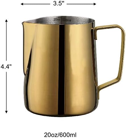 Milk Frothing Pitcher 20oz Stainless Steel Cup Perfect for Latte