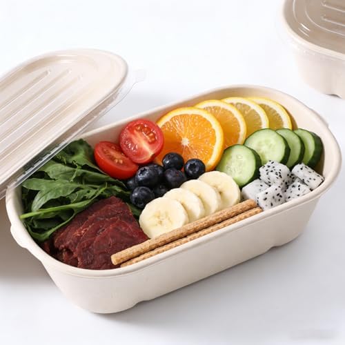 50 Pack Disposable Meal Prep Containers, 23oz Take Out Food Containers