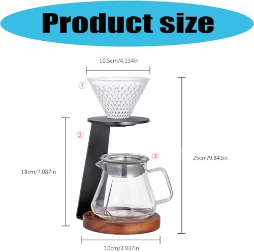Stylish Coffee Dripper Set with Metal Stand for Pouring Over