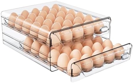 HIYOHIYO 60-Grid Egg Organizer, 2-Tier