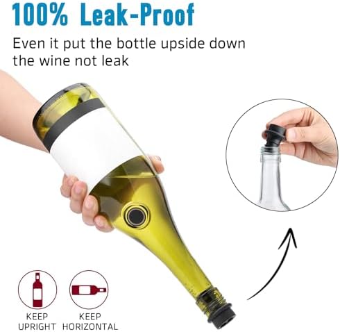 OWO Wine Vacuum Pump with 4 Stoppers, Wine Saver & Preserver, Food