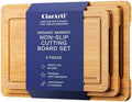 Bamboo Cutting Boards for Kitchen – Set of 3 Non-Slip Wood Cutting