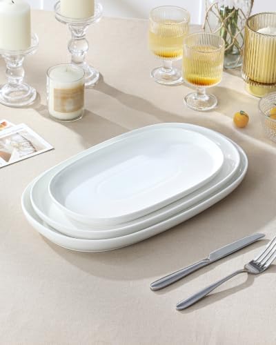 vancasso Porcelain Serving Platters Set of 3, 15.5"/14"/12" Serving