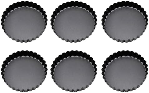 Pack of 6 Tart Pans Removable Bottoms Eggs Tart Molds Non Stick Small
