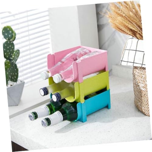 Green PP Soda Can Holder Stackable Storage Rack for Kitchen